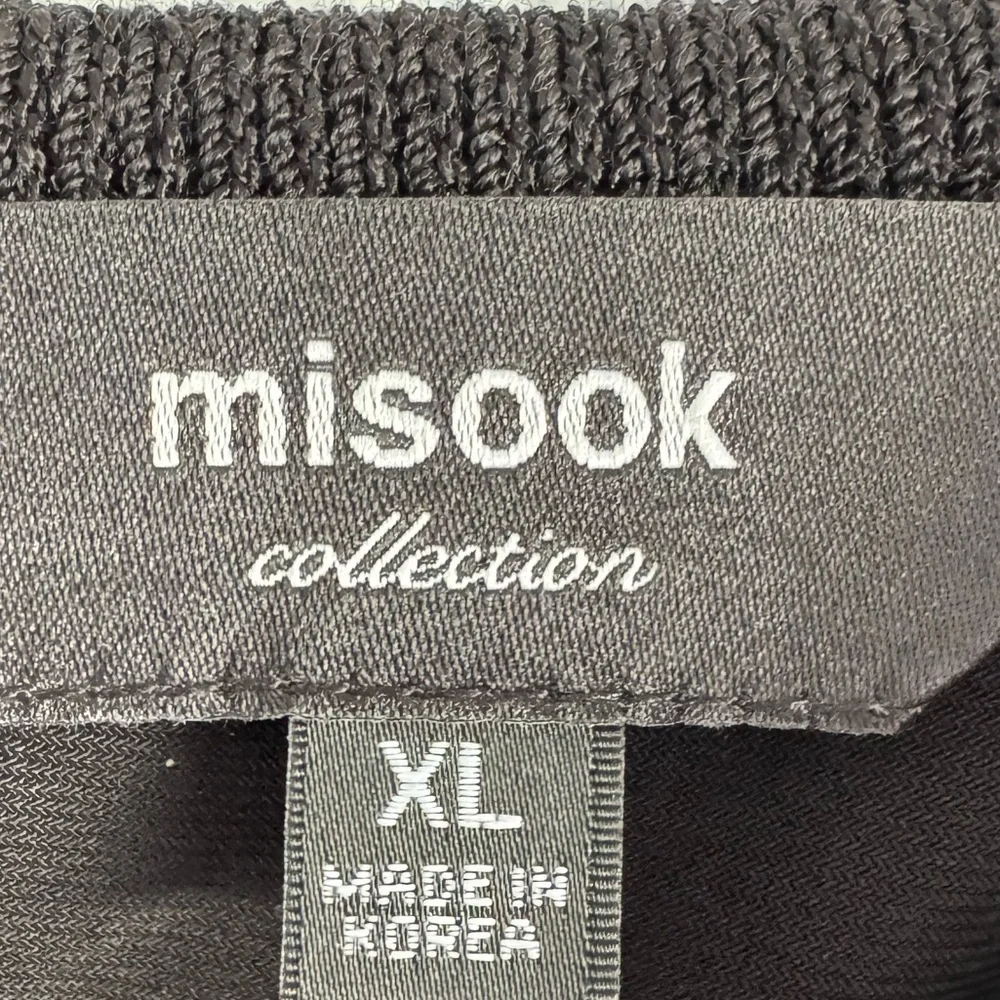 NWT MISOOK COLLECTION BLACK SLEEVELESS BACK ZIP WOOL BLEND KNIT TOP SZ XL